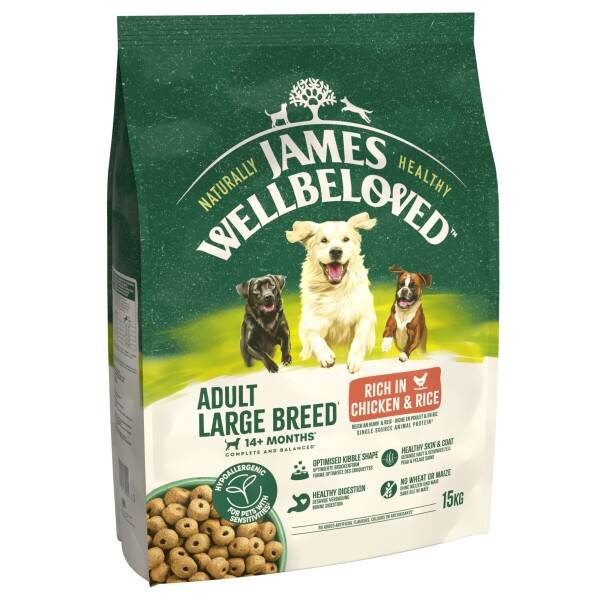 James Wellbeloved Dry Dog Adult LargeBreed Chicken & Rice 15kg