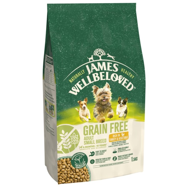 James Wellbeloved Dry Dog Grain Free Adult Small Breed Turkey & Veg