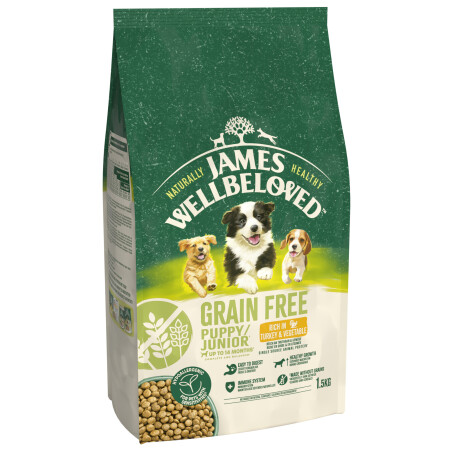 James Wellbeloved Dry Dog Grain Free Puppy / Junior Turkey & Veg 1.5kg James Wellbeloved Dry Dog Grain Free Puppy / Junior Turkey & Veg 1.5kg