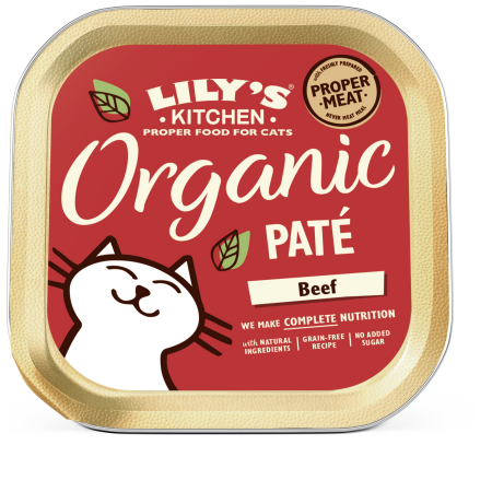 Lily's Kitchen Adult Cat Food Organic Beef Pate 85g x 19 Lily's Kitchen Adult Cat Food Organic Beef Pate 85g x 19