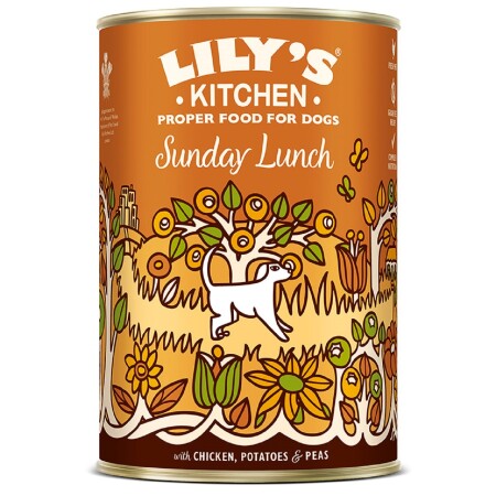 Lily's Kitchen Adult Dog Food  Wet Dog Tin Sunday Lunch 400g x 6 Lily's Kitchen Adult Dog Food  Wet Dog Tin Sunday Lunch 400g x 6