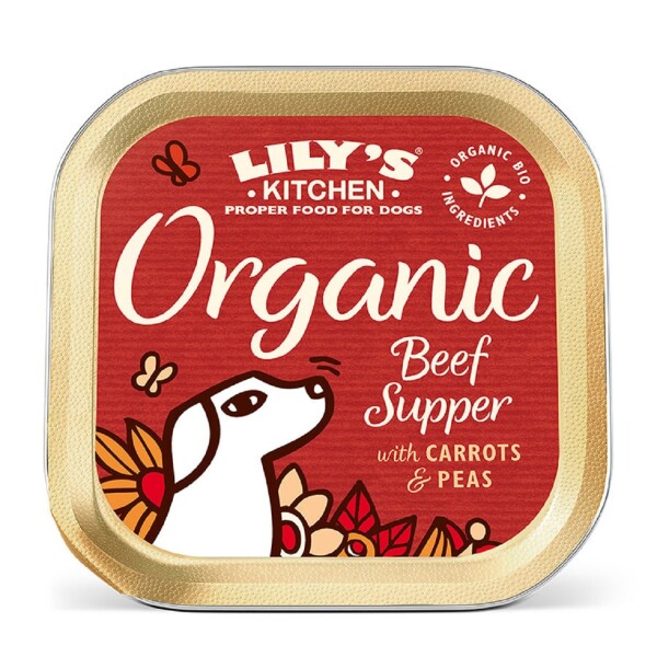Lily's Kitchen Adult Wet Dog Food Tray Organic Beef Supper 150g x11
