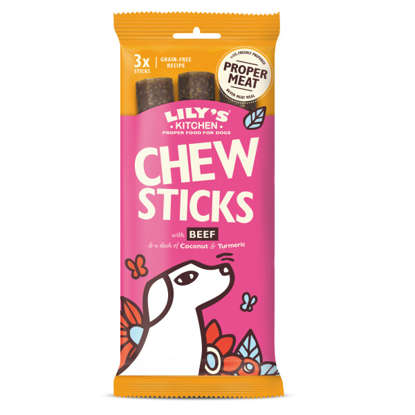 Lilys Kitchen Dog Chew Sticks with Beef 120g