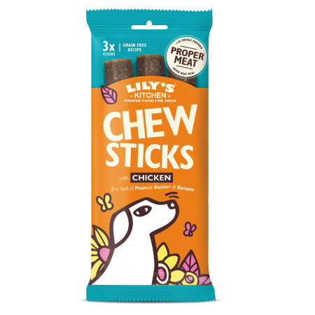 Lilys Kitchen Dog Chew Sticks with Chicken 120g Lilys Kitchen Dog Chew Sticks with Chicken 120g