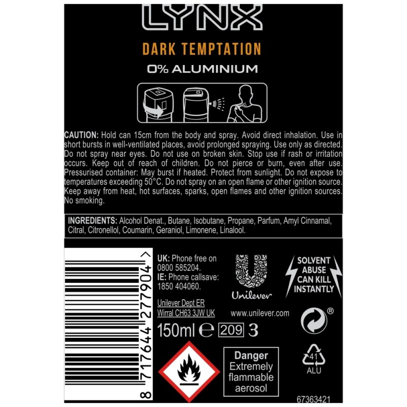 Lynx Antiperspirant Spray Dark Temptation