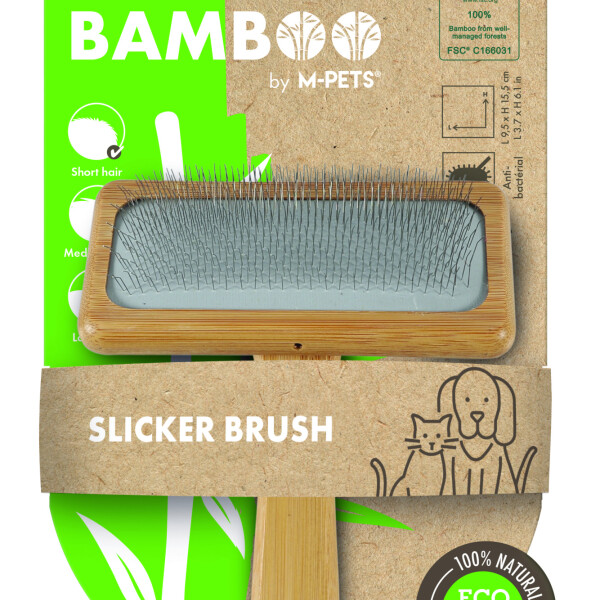 M-PETS Bamboo Slicker Brush - Medium