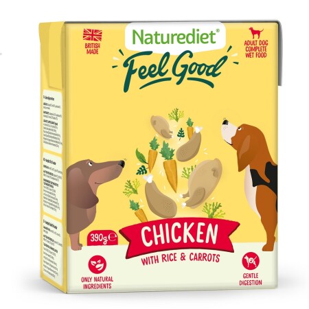Naturediet Adult Feel Good Chicken Dog Food 390g  x 18 Naturediet Adult Feel Good Chicken Dog Food 390g  x 18