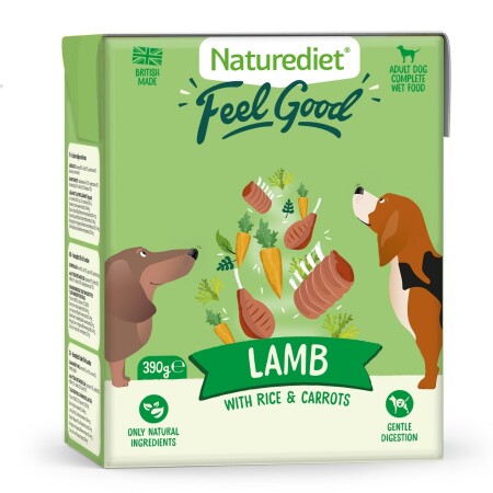 Naturediet Adult Feel Good Lamb Dog Food 390g x 18 Naturediet Adult Feel Good Lamb Dog Food 390g x 18