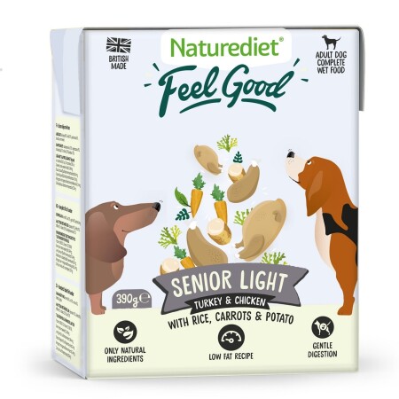 Naturediet Feel Good Senior Light Dog Food 390g x 18 Naturediet Feel Good Senior Light Dog Food 390g x 18