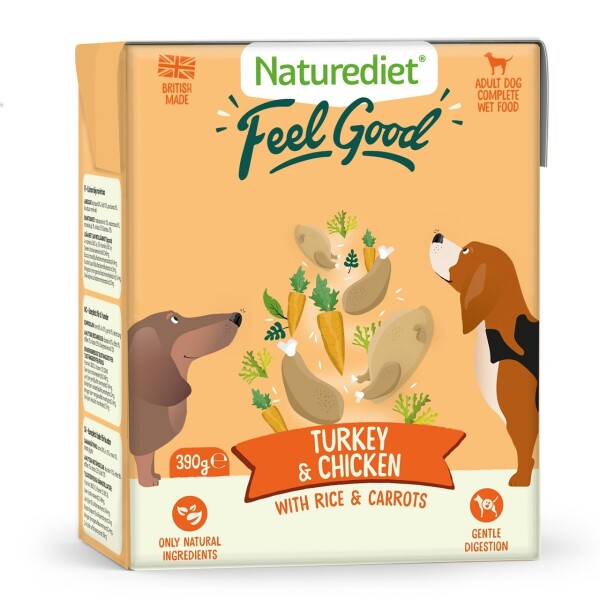 Naturediet Feel Good Turkey & Chicken Dog Food 390g x 18
