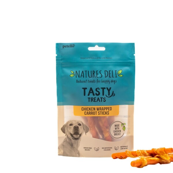 Natures Deli Chicken Wrapped Carrot Stick 100g