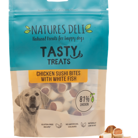 Natures Deli Chicken and Fish Sushi Bites 100g Natures Deli Chicken and Fish Sushi Bites 100g