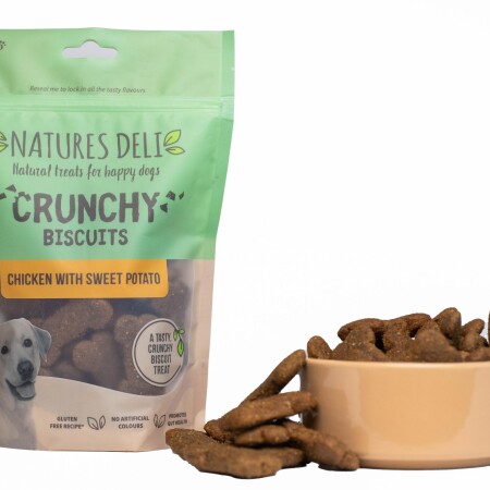 Natures Deli Crunchy Biscuit Chicken With Sweet Potato 225g Natures Deli Crunchy Biscuit Chicken With Sweet Potato 225g