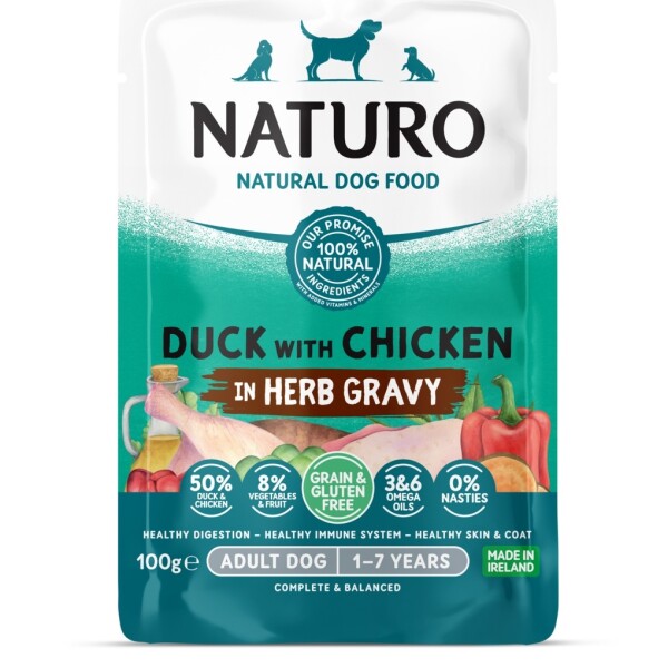 Naturo Adult Grain Free Gluten Free Duck with Chicken in Gravy 100gx12