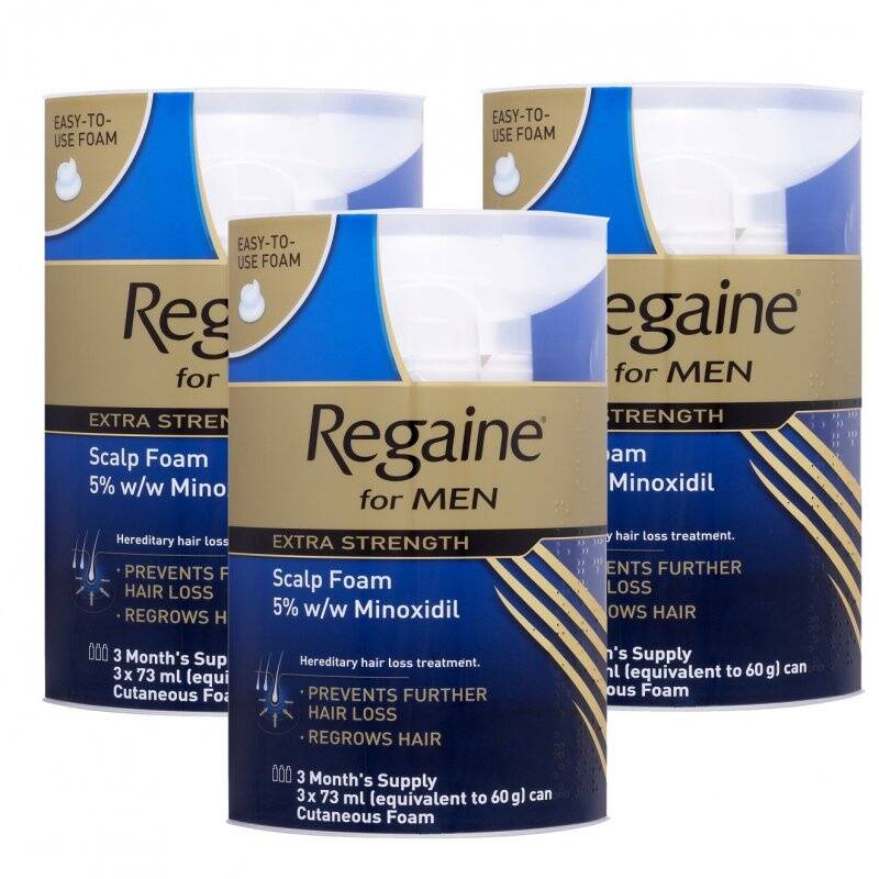 Regaine Foam For Men - 9 Month Supply - 3x (3x73ml - 3x60g)
