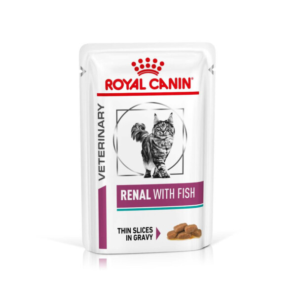 Royal Canin Renal With Fish Adult Wet Cat Food Thin Slices In Gravy 48x85g