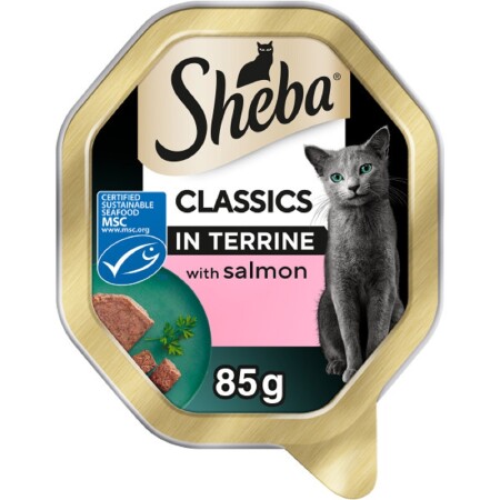 SHEBA Classics Wet Cat Food Tray Salmon in Terrine 85g x 22 SHEBA Classics Wet Cat Food Tray Salmon in Terrine 85g x 22