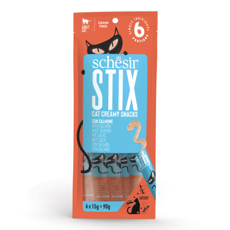 Schesir Stix Adult Cat Salmon 6X15g Schesir Stix Adult Cat Salmon 6X15g