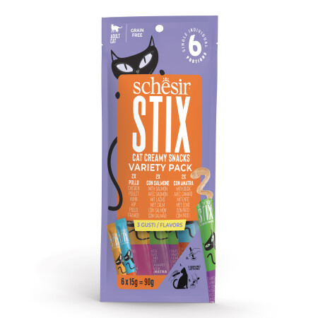 Schesir Stix Adult Cat Variety Pack 6X15g Schesir Stix Adult Cat Variety Pack 6X15g