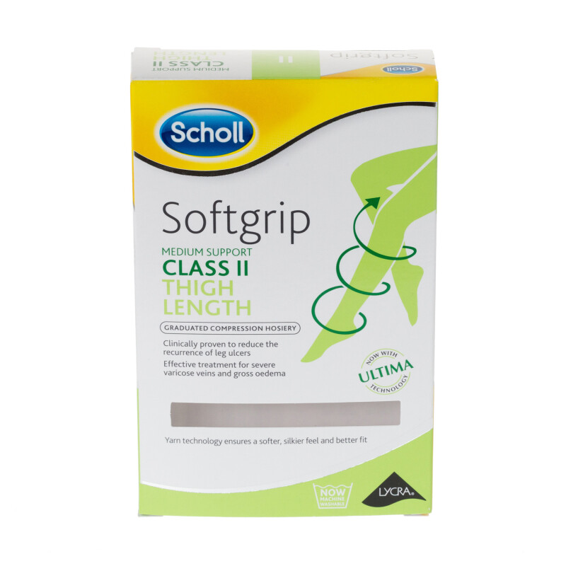 Scholl Softgrip Compression Stocking Class II Thigh Length Natural
