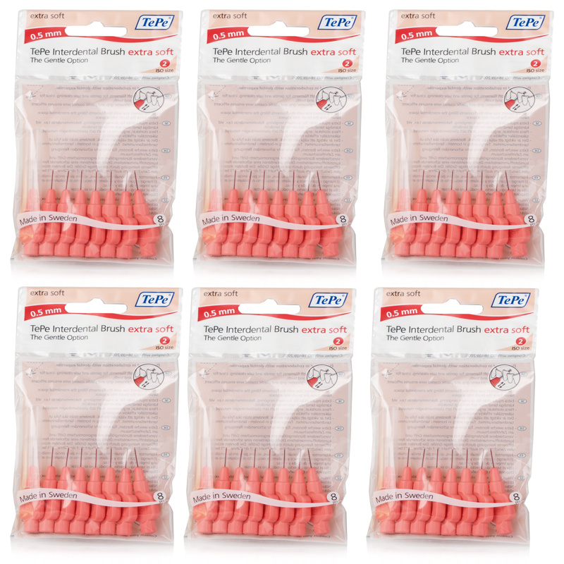 Tepe Interdental Brushes Extra Soft Red 6 Pack Chemist Direct