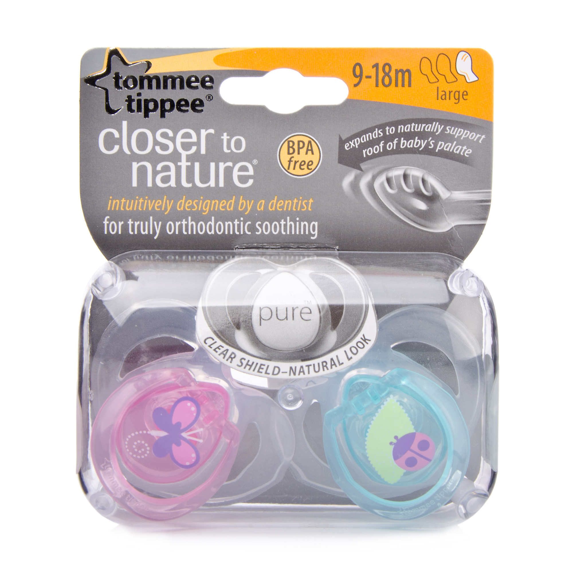 Tommee Tippee Closer to Nature Soothers 9-18months Girls | Chemist Direct