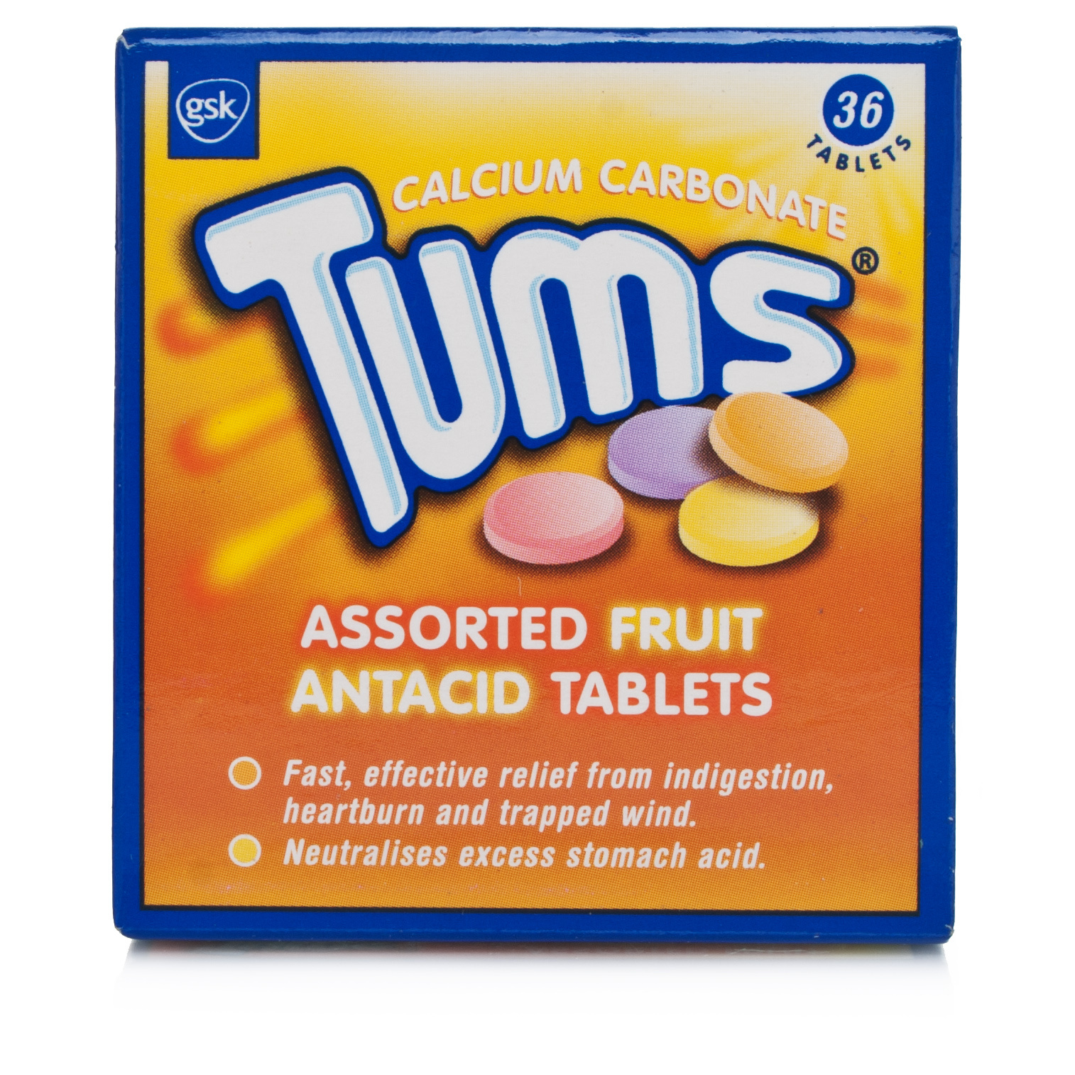 Tums Assorted Fruit Antacid 36 Tablets Chemist Direct