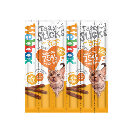 Webbox Cat Tasty Sticks Chicken/Liver 6x25pk Webbox Cat Tasty Sticks Chicken/Liver 6x25pk