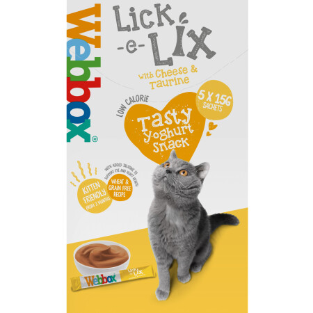 Webbox Lick-e-Lix Cheese with Taurine 5 x 15g Webbox Lick-e-Lix Cheese with Taurine 5 x 15g