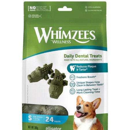 Whimzees Alligator Small 24pk Dog Chews Whimzees Alligator Small 24pk Dog Chews
