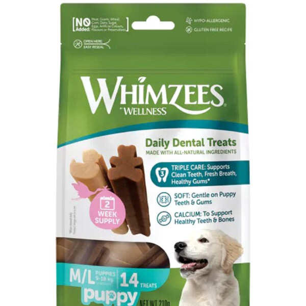 Whimzees Puppy M/L 14 Pack Dog Chews