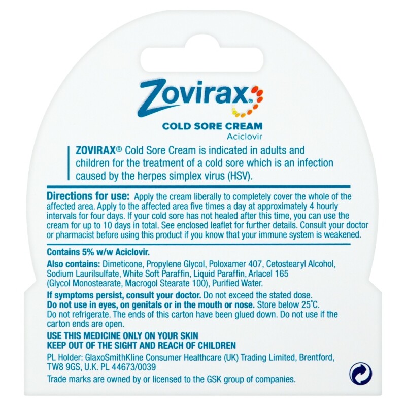 Zovirax Cold Sore Cream Aciclovir