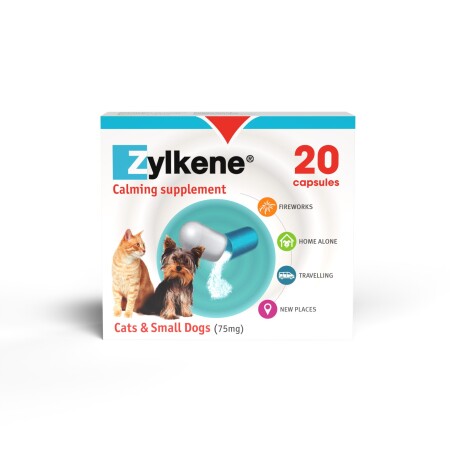 Zylkene Calming Capsules for Cats and Dogs Pack of 20 75mg Cats and Small Dogs u Zylkene Calming Capsules for Cats and Dogs Pack of 20 75mg Cats and Small Dogs u