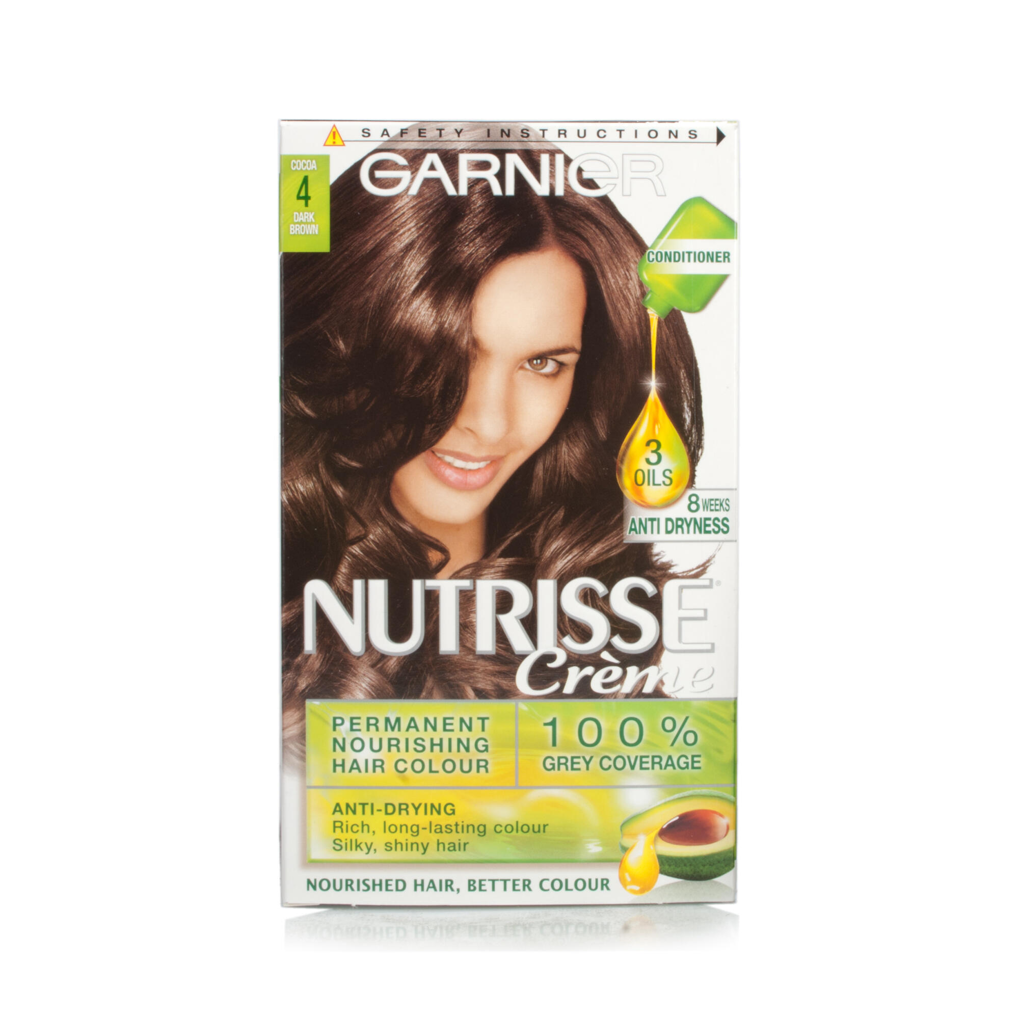 hair colour coverage grey Garnier Hair 4 Nutrisse Creme Colour Dark Permanent Cocoa