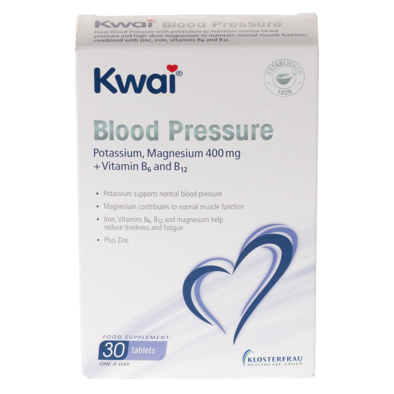 Kwai Blood Pressure Potassium, Magnesium 400mg 30 Tablets