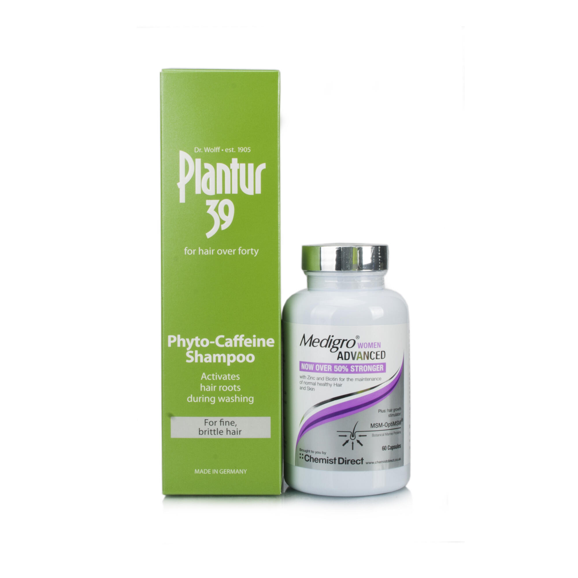 Plantur 39 Caffeine Shampoo & Medigro Advanced Supplement Treatment for