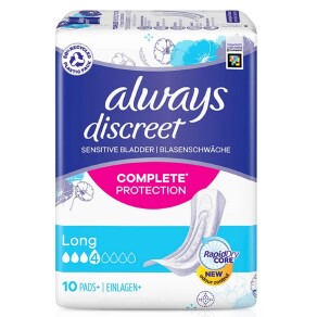 Always Discreet Incontinence Pads Long For Sensitive Bladder