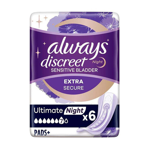 Always Discreet Sensitive Bladder Incontinence Pads Long Plus Pad Thin - 16  Pack