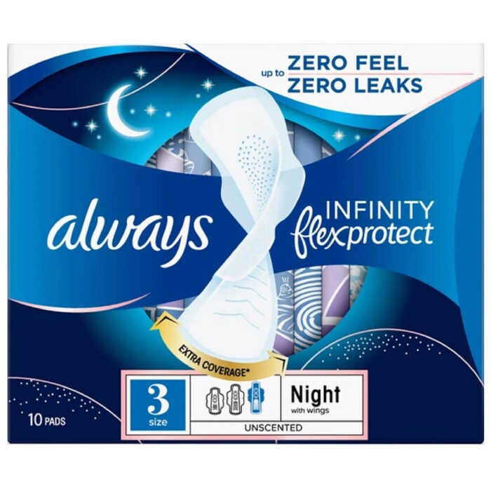 Image of Always Infinity FlexProtect Night Pads with Wings Unscented