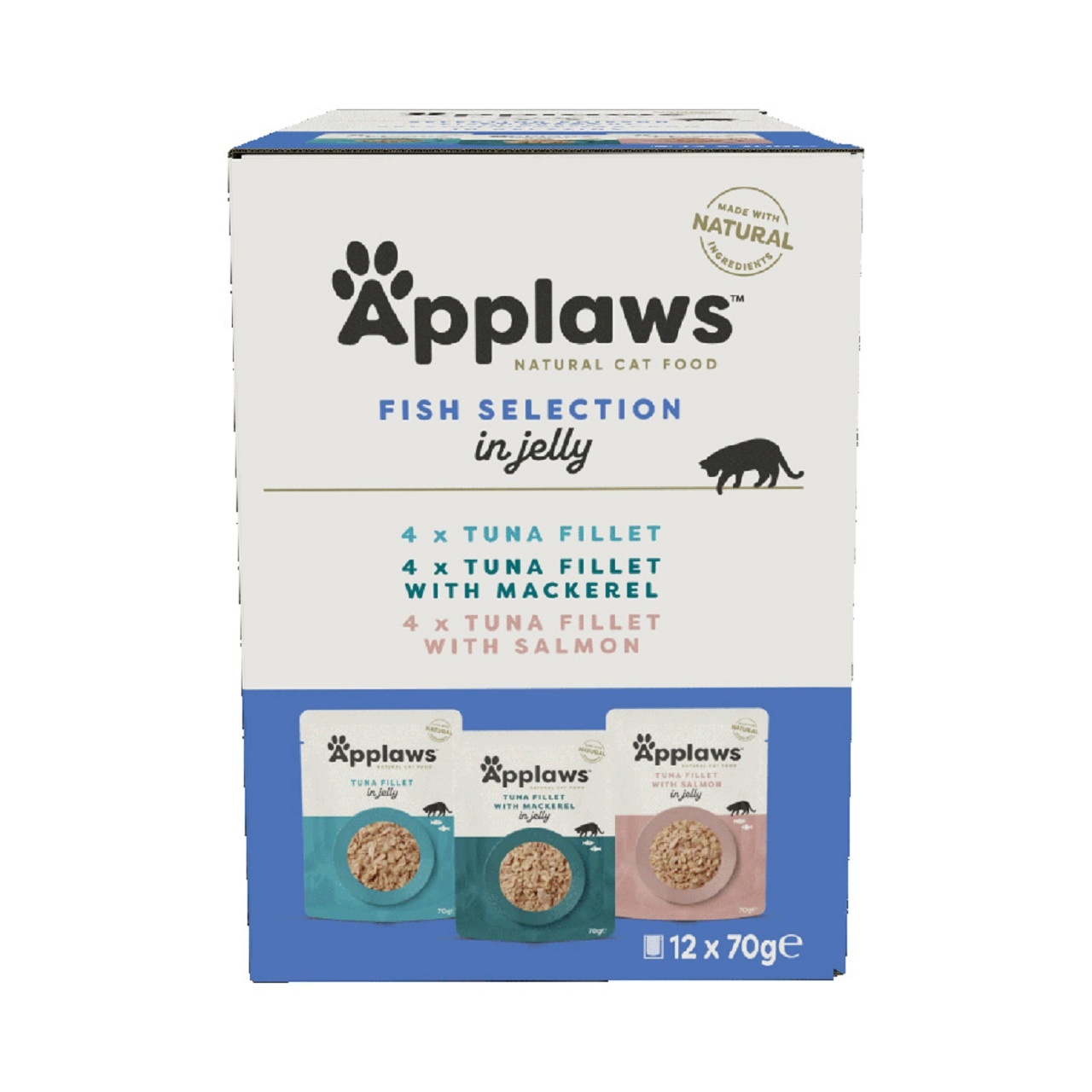Applaws Adult Wet  Cat Food  Pouch Fish Multi Pack in Jelly 12x70g