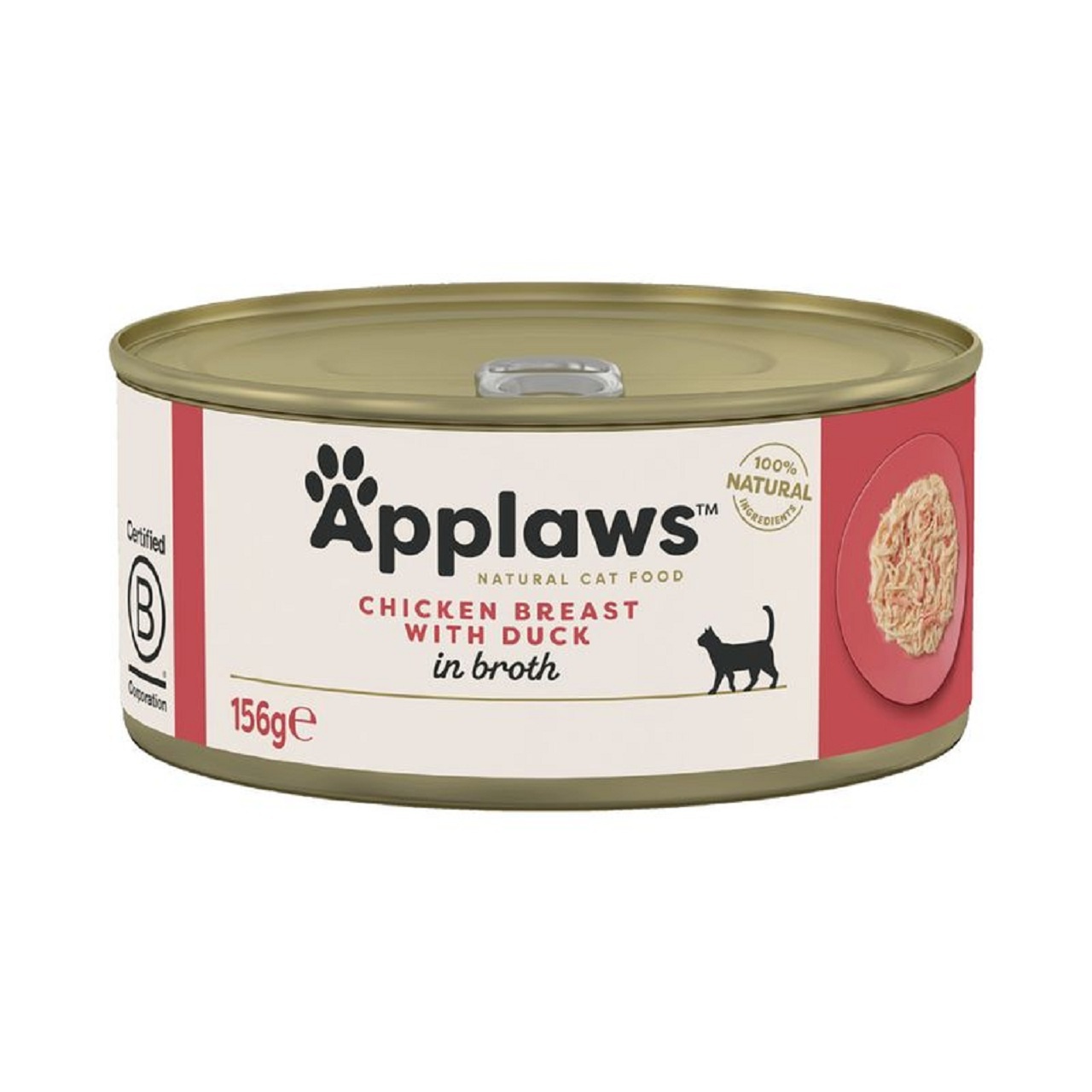 Applaws Adult Wet Cat Food  Tin Chicken Breast with Duck in Broth 24x156g
