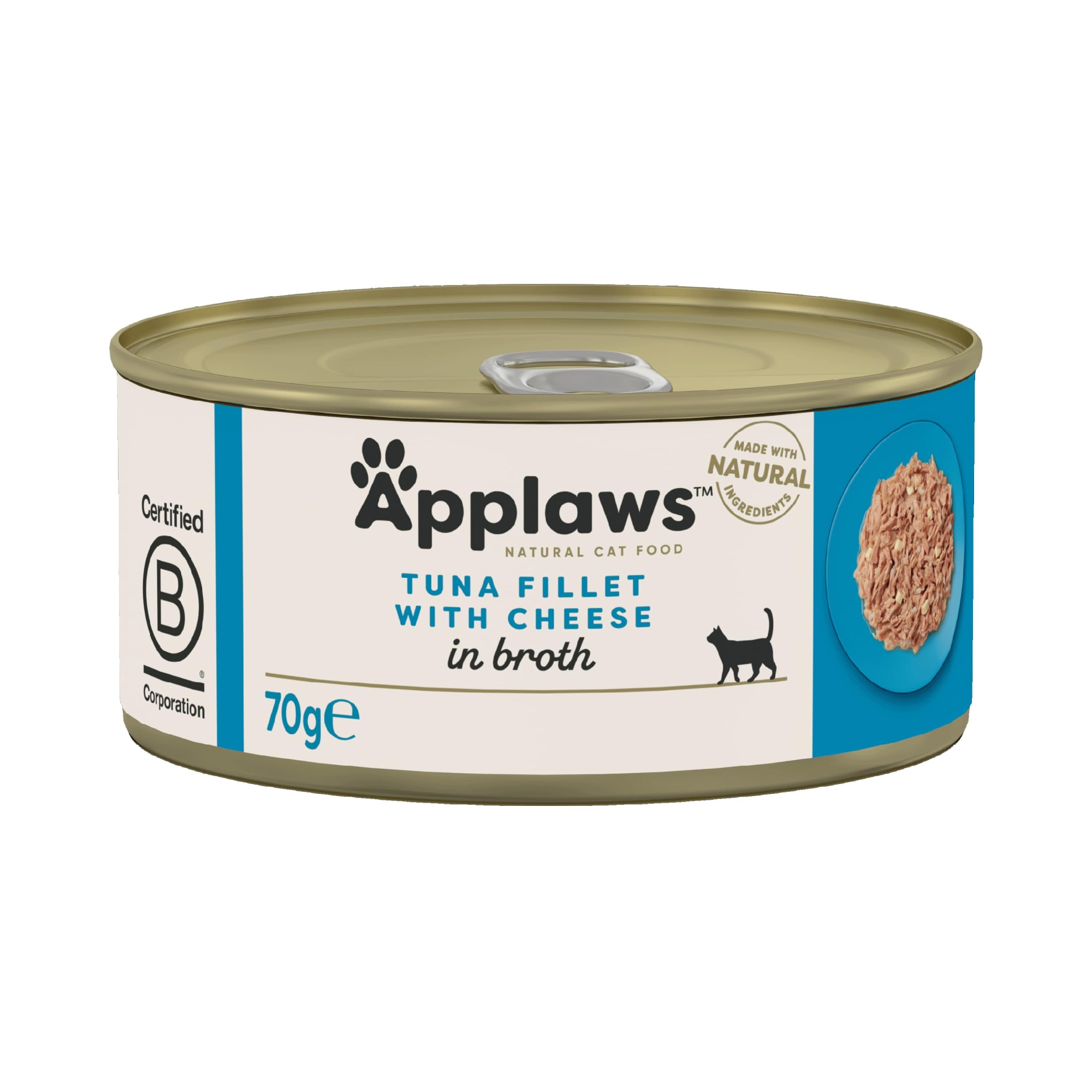 Applaws Adult Wet Cat Food Can Tuna Fillet & Cheese 70g x 24