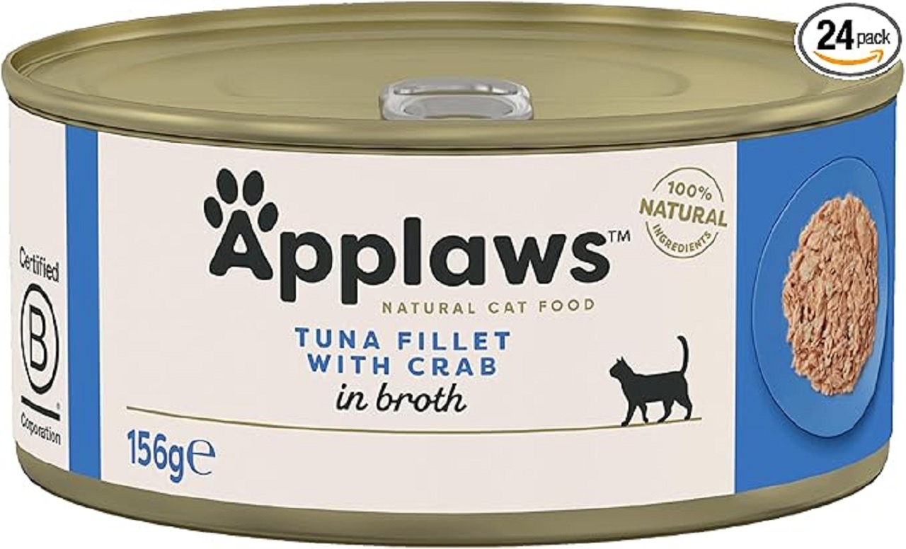 Applaws Adult Wet Cat Food Tin Tuna with Crab 24x156g