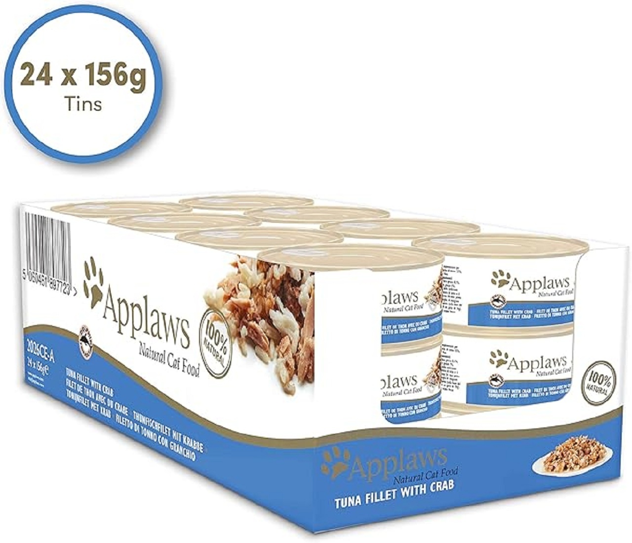 Applaws Adult Wet Cat Food Tin Tuna with Crab 24x156g