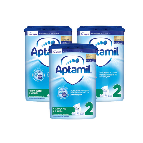 Aptamil 2 Follow On Baby Milk Formula Powder 6-12 Months Triple Pack