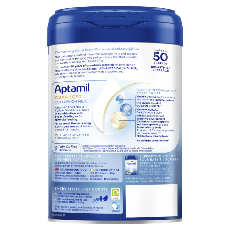 Aptamil Advanced 2 Follow On Baby Milk Formula Powder 6-12 Months