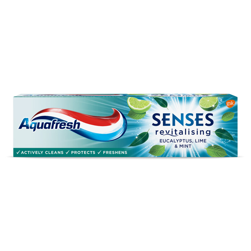 Aquafresh Senses Revitalising Eucalyptus Lime & Mint Toothpaste 