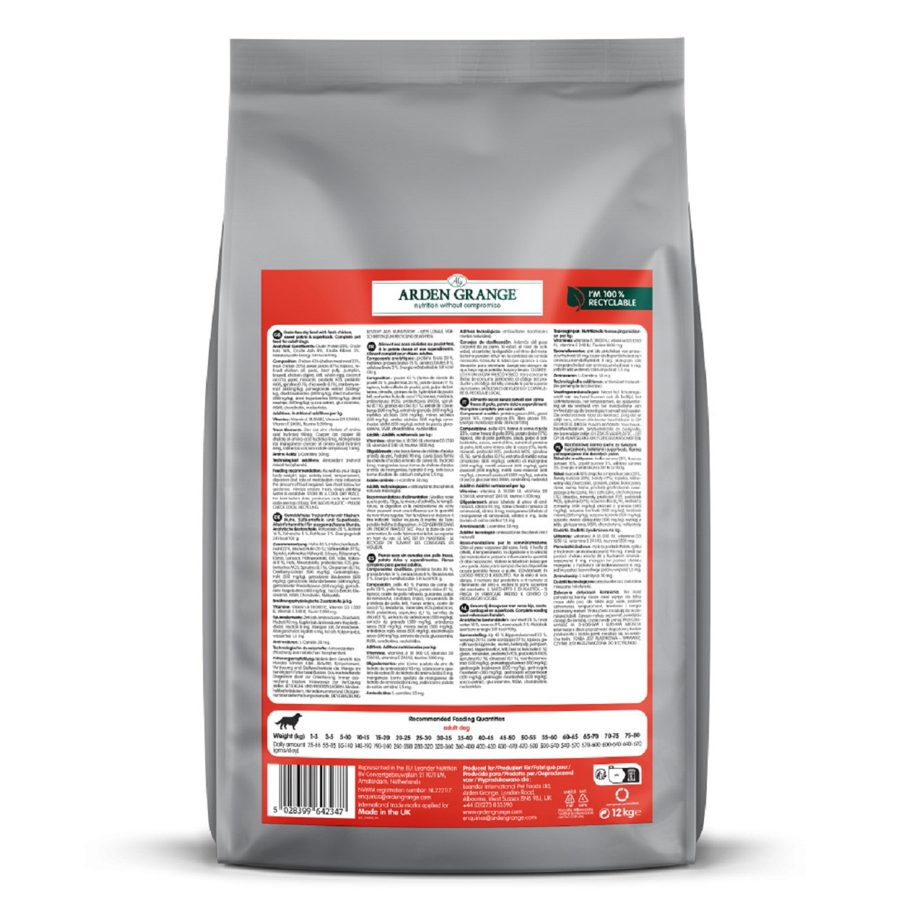 Arden Grange Adult Dog Grain Free Chicken & Superfoods Dry Dog Food 12kg