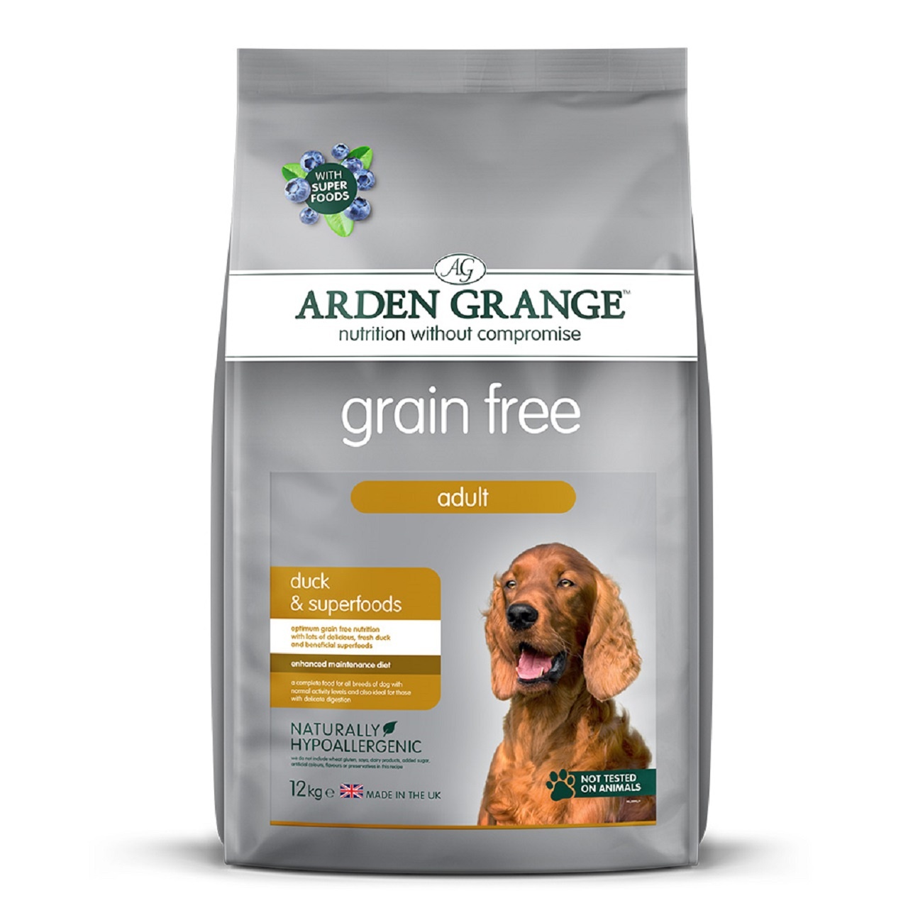 Arden Grange Adult Dog Grain Free Duck & Superfoods Dry Dog Food 12kg