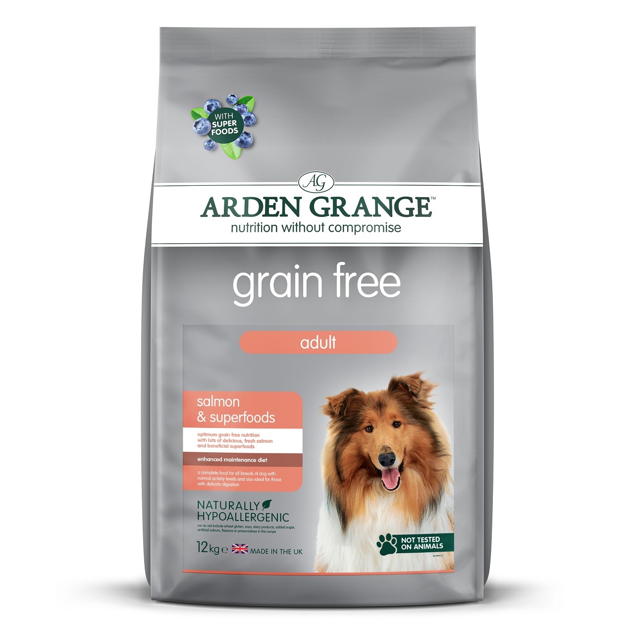 Arden Grange Adult Dog Grain Free Salmon & Superfoods Dry Dog Food 12kg